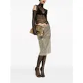Dolce & Gabbana rhinestone mesh midi skirt - Gold