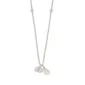 Dolce & Gabbana logo-plaque pearl-pendant necklace - Silver