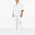 Dolce & Gabbana floral-lace cotton trousers - White