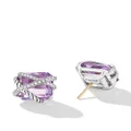 David Yurman sterling silver Cable Wrap amethyst and diamond stud earrings - Purple