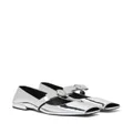 Versace Medusa-plaque metallic ballerina shoes - Silver