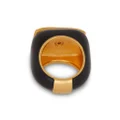Balmain logo-plaque enamel ring - Gold