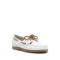 Timberland bow-detail leather boat shoes - White