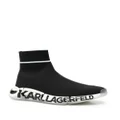 Karl Lagerfeld logo-print knitted-upper sneakers - Black