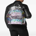 Philipp Plein Bombing Graffiti metallic leather backpack - Silver