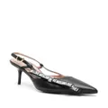 Love Moschino 85mm sling back leather pumps - Black