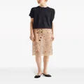 Prada mirror-embellished organza midi skirt - Neutrals