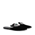 Giuseppe Zanotti Euphemiee crystal-embellished velvet slippers - Black