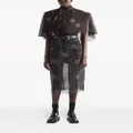 Prada abstract-print midi pencil skirt - Black