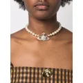 Vivienne Westwood Imogene crystal-orb pearl necklace - Silver