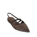 Brunello Cucinelli pointed-toe slingback suede flats - Brown