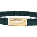 Jimmy Choo logo-buckle ruched belt - Green