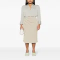 Vince pleat-detail ribbed skirt - Neutrals