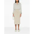 Vince pleat-detail ribbed skirt - Neutrals
