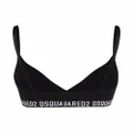 Dsquared2 logo-waist triangle-cup bra - Black