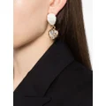 ERDEM heart-motif embellished drop earrings - White