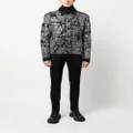 Philipp Plein rhinestone-embellished paisley-print jacket - Black