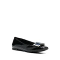 Furla decorative-buckle leather ballerina shoes - Black