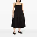 SANDRO tiered stretch-cotton maxi dress - Black
