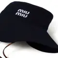 Miu Miu Drill logo-embroidered hat - Blue