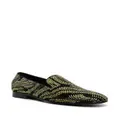 Roberto Cavalli crystal-embellished zebra-stripe slippers - Black