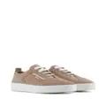 Emporio Armani velour-leather flatform sneakers - Brown