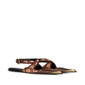 ETRO floral-print buckled ballerina shoes - Brown