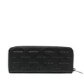 Emporio Armani logo-debossed zip-around wallet - Black