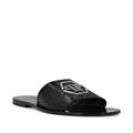 Philipp Plein logo-plaque leather sandals - Black