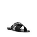Philipp Plein logo-plaque leather sandals - Black