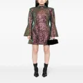 Karl Lagerfeld bell-sleeves sequinned minidress - Multicolour