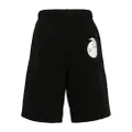 Kenzo Orange-print cotton track shorts - Black