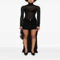 Blumarine crystal-embellished crepe miniskirt - Black