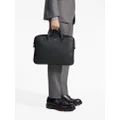 Zegna Edgy logo-lettering leather briefcase - Black