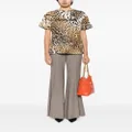Roberto Cavalli leopard-print cotton T-shirt - Brown