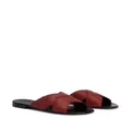 Giuseppe Zanotti Flavio leather flat slides - Red