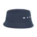 Marni logo-embroidered bucket hat - Blue