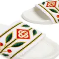 Casablanca embroidered terry slides - White