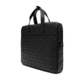 Emporio Armani embossed-monogram leather briefcase - Black