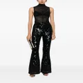 Cynthia Rowley high-waisted sequinned flared trousers - Black