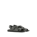 Giorgio Armani logo-debossed leather sandals - Black