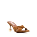Aquazzura Yes Darling 90mm leather mules - Brown