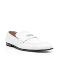 Moschino logo-lettering leather loafers - White