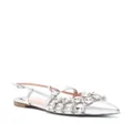 Moschino rhinestone-embellished ballerina shoes - Silver