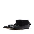 Simone Rocha bow-embellished leather ballerina shoes - Black