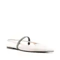 Brunello Cucinelli Monili-strap cut-out ballerina shoes - Grey