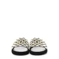 CHANEL Pre-Owned CC bead-embellished slides - White