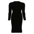 DKNY V-neck ribbed midi dress - Black