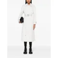 Moorer twill double-breasted trench coat - White