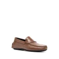 BOSS Noel logo-debossed leather loafers - Brown